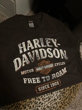 Harley-Davidson Black Graphic 'Free to Roam' Short Sleeve Tee